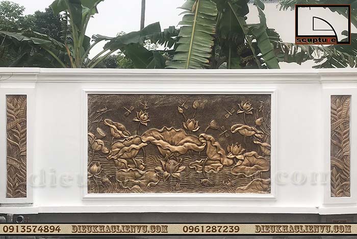 Thi công, lắp đặt phù điêu đẹp trang trí sân vườn